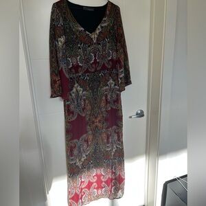 Signature Collection Boho Paisley Print Dress